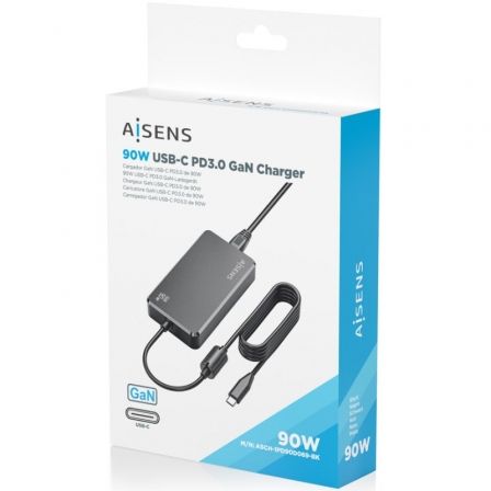 AISENS Cargador de Sobremesa GaN 90W PD3.0 1xUSB-C 1.8m, Negro AISENS Cargador de Sobremesa GaN 90W PD3.0 1xUSB-C 1.8m, Negro